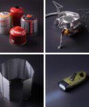 SmartOutdoor Set 1.0 KOCHENOHNESTROM.CH (Kocher, Gaskartusche, Windschutz, LED Solar-Kurbel Lampe)